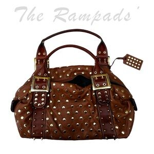 Be & D Studded Leather Shoulder Bag
